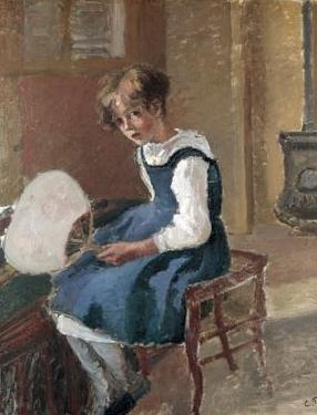 Camille Pissarro Jeanne Holding a Fan